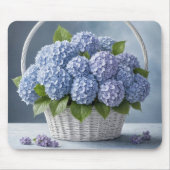 Tapis De Souris Bouquet Hydrangea dans un panier (Devant)
