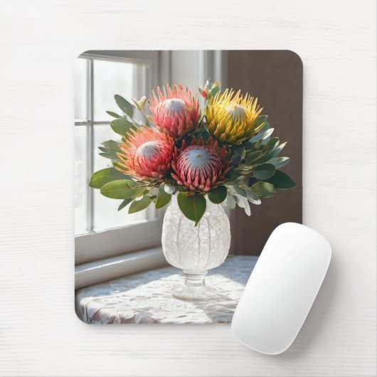 Tapis De Souris Bouquet Protea Pincushion Sur Dentelle (Avec souris)