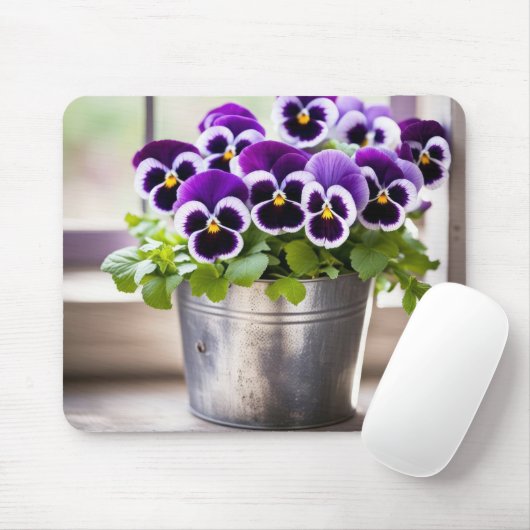 Tapis De Souris Bouquet Purple Pansy (Avec souris)