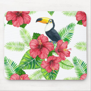 Tapis De Souris Bouquet Toucan et tropical