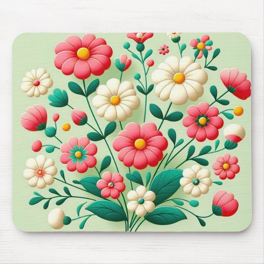 Tapis De Souris Bouquet vibrant de fleurs 3d (Devant)