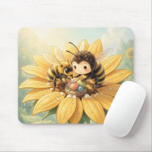 Tapis De Souris Bourdon doré dans la danse des fleurs1