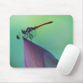 Tapis De Souris Bourgeon de lotus et libellule (Avec souris)