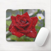 Tapis De Souris Bourgeon de rose rouge (Avec souris)