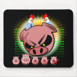 Tapis De Souris Bousculade Mousepad - poulets et porcs