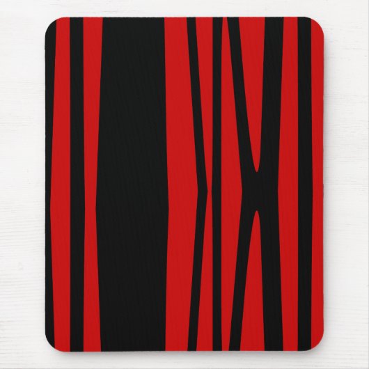 Tapis De Souris Bousepad moderne, noir, rouge, abstrait (Devant)