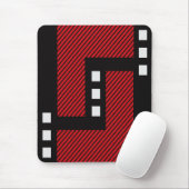 Tapis De Souris Bousepad moderne, noir, rouge, blanc, abstrait (Avec souris)