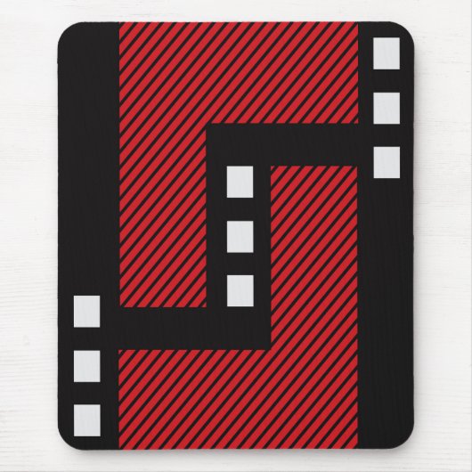 Tapis De Souris Bousepad moderne, noir, rouge, blanc, abstrait (Devant)