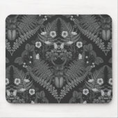 Tapis De Souris Bousier et fougères, en noir et blanc (Devant)