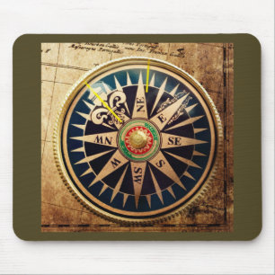 Tapis De Souris boussole antique nautique de plage côtière