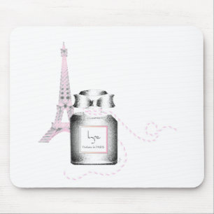 Tapis De Souris Bouteille de Parfum avec Tour Eiffel et la corde