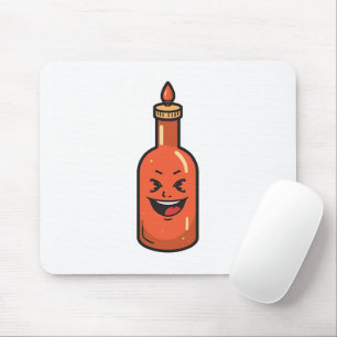 Tapis De Souris Bouteille de Sauce Piquante de Dessin Animé Mignon