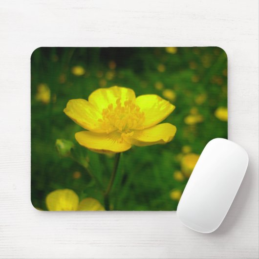 Tapis De Souris Bouteille Mousepad Yellow Flower Computer Mousepad (Avec souris)
