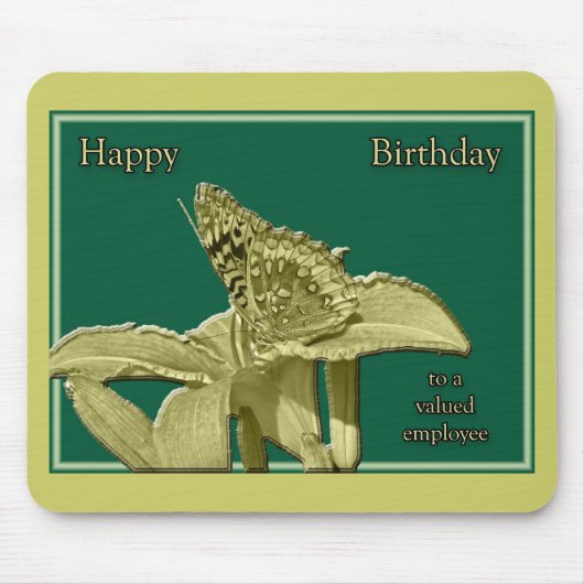 Tapis De Souris Bouteille papillon d'anniversaire de l'employé (Devant)