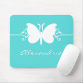 Tapis De Souris Bouteilles de papillon turquoise Mousepad (Avec souris)