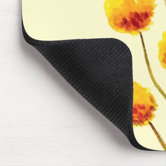 Tapis De Souris Bouton Billy jaune fleur australienne originaire (Coin)