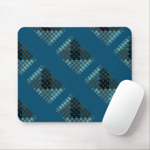 Tapis De Souris Boutons cyan sur bleu, formant des formes géométri