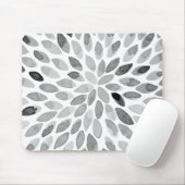 Tapis De Souris Boutons de brosse d'aquarelle - noir et blanc (Avec souris)