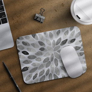 Tapis De Souris Boutons de brosse d'aquarelle - noir et blanc