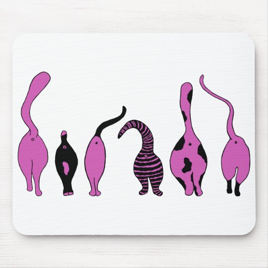 Tapis De Souris Boutons de chat violet (Devant)