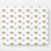 Tapis De Souris Bow Coquette Bleu et Or (Devant)