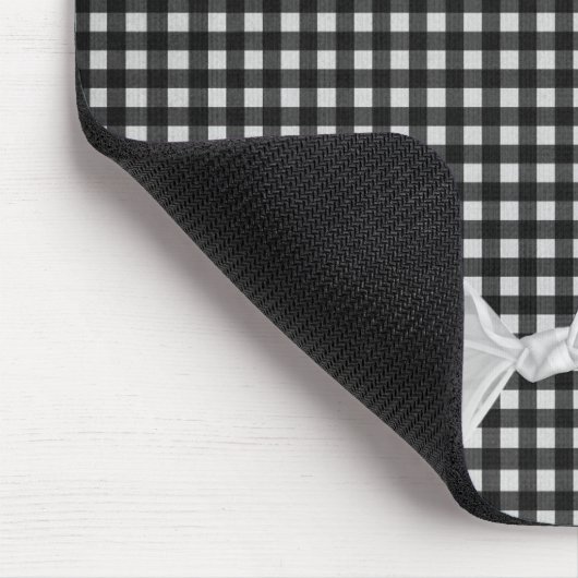 Tapis De Souris Bow en Sheer Blanc Sur En vichy Plaque Souris (Coin)