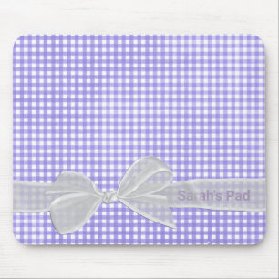 Tapis De Souris Bow en Sheer Blanc Sur En vichy Plaque Souris