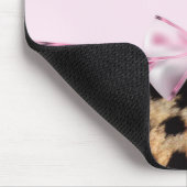 Tapis De Souris Bow rose pâle et léopard Cheetah Imprimer Souris (Coin)