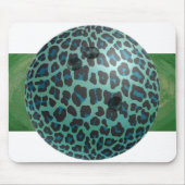 Tapis De Souris Bowling Ball Leopard Turquoise (Devant)