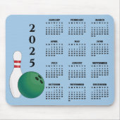 Tapis De Souris Bowling Ball Pin Design 2025 Calendrier Mousepad (Devant)