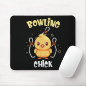 Tapis De Souris Bowling Chick Funny Chicken Athlete Bowler Men Wom (Avec souris)