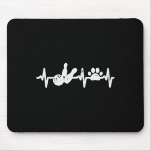 Tapis De Souris Bowling Heartbeat Chien Chat Paw Cute Pet Bowler F