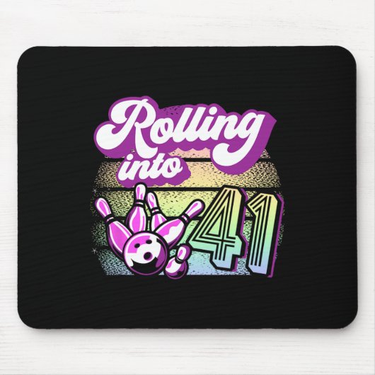 Tapis De Souris Bowling Party Rolling En 41 Bowling Anniversaire (Devant)