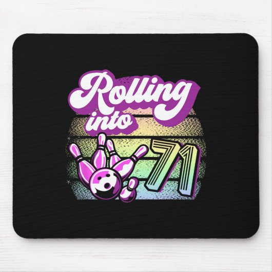 Tapis De Souris Bowling Party Rolling En 71 Bowling Anniversaire (Devant)