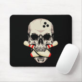 Tapis De Souris Bowling Pins Retro Skull Skeleton Head Bowling Bal (Avec souris)
