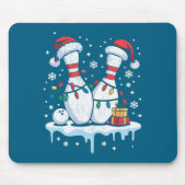 Tapis De Souris Bowling Santa Hat Funny Christmas Long Sleeve  (Devant)