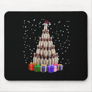 Tapis De Souris Bowling sapin de Noël Funny Noël Famille jumelée