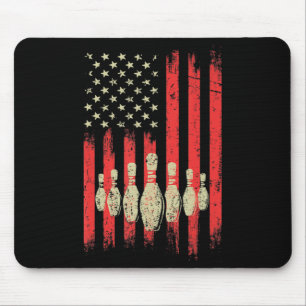 Tapis De Souris Bowling vintage American USA Flag Bowling
