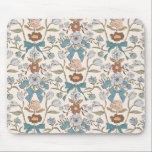 Tapis De Souris Bows et fleurs rustiques bleus<br><div class="desc">Boho et mousepad rustique avec illustration dessinée à la main des arcs et des fleurs en bleu.</div>