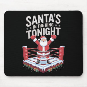Tapis De Souris Boxe De Noël Père Noël Dans La Ceinture Ce Soir