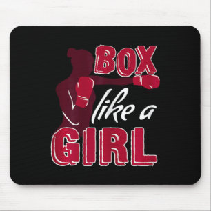 Tapis De Souris Boxe féminine comme une fille Cadeau drôle de boxe