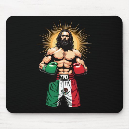 Tapis De Souris Boxe mexicaine - shorts de boxe Jésus Christ Mex (Devant)