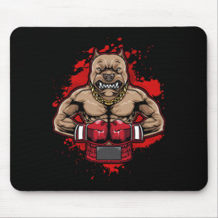 Tapis De Souris Boxe Pit Bull Aime Pitbulls Entraînement Chien Ani