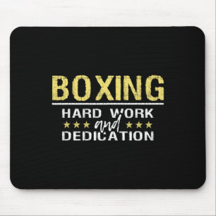 Tapis De Souris Boxe Travail Dur Et Dédication - Gym de Kickboxing