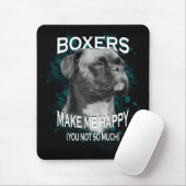 Tapis De Souris Boxer Chien Amoureux des animaux Texte d'art (Avec souris)