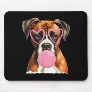 Tapis De Souris Boxer Chien soufflant Bubble Gum Saint Valentin