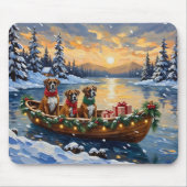 Tapis De Souris Boxer Christmas Boat Holiday (Devant)