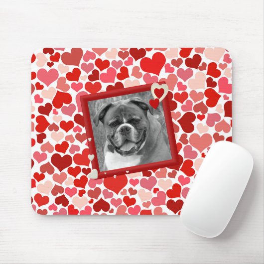 Tapis De Souris Boxer Coeurs de chien mousepad (Avec souris)