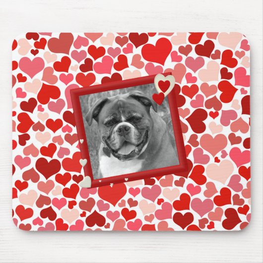 Tapis De Souris Boxer Coeurs de chien mousepad (Devant)