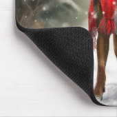 Tapis De Souris Boxer dans la neige de Noël (Coin)